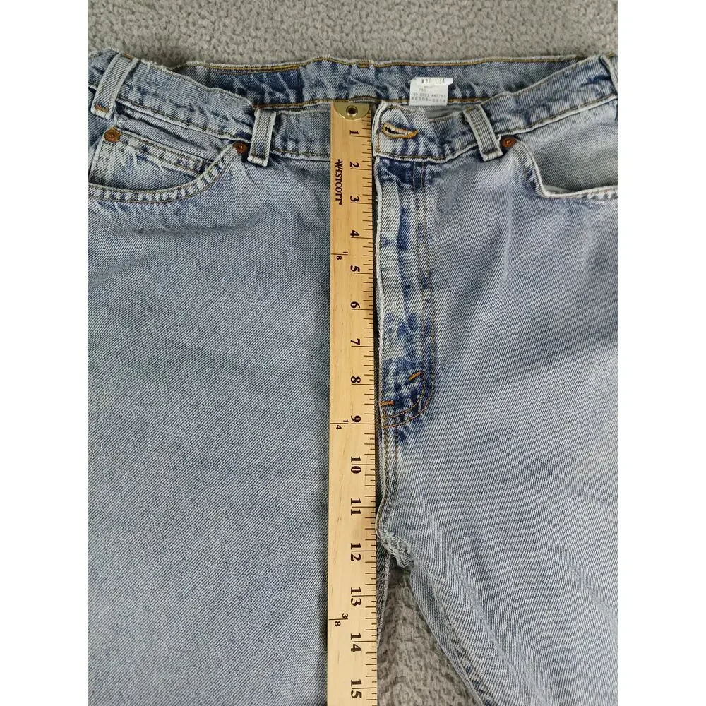 Levis 505 Jeans Mens 36 x 34 Light Blue Denim Straight Leg Regular Fit Cotton